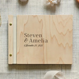 Simply Sophisticated Wedding Guest Book  | Maple Wood | 8.5 x 11 Guest books