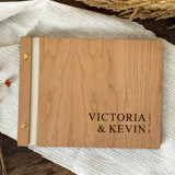 Photo Booth Wedding Guest Book  | Cherry Wood | 8.5 x 11 Guest books