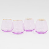 SET OF 4 - SIREN STEMWARE // SHORT STEMLESS IN MISTY LILAC Drinkware