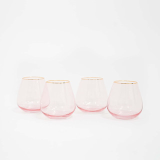 SET OF 4 - SIREN STEMWARE // SHORT STEMLESS IN ROSEWATER Drinkware