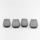 SET OF 4 - SIREN STEMWARE // SHORT STEMLESS IN CHARCOAL Drinkware