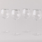 SET OF 4 - SIREN STEMWARE // WHITE WINE IN CLEAR+PLATINUM Drinkware