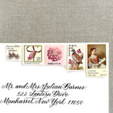 Pink Vintage Postage, 10 Sets