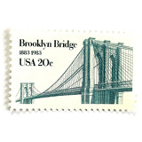 "Brooklyn Bridge Anniversary" New York City Postage Stamps | Unused USPS Postage 20c | Pack of 10 Postage Stamps