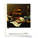 William Harnett's "Music and Literature" Postage Stamps | Four Centuries of American Art Series | Vintage Unused USPS Postage 32c | Pack of 10