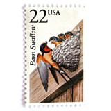 Barn Swallow Postage Stamps | North American Wildlife Series | Vintage Unused USPS Postage 22c | Pack of 20 Postage Stamps