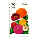 Zinnia Postage Stamps | Summer Garden Flowers Series | Orange Red Pink Yellow Flowers | Botanical | Wedding Stamps | Vintage Unused USPS Postage 29c | Pack of 10 Postage Stamps