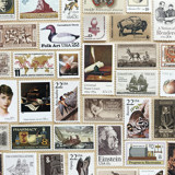 78 cents . Neutral Vintage Postage Stamp Variety Pack . Set of 5 Postage Stamps