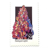 Harlequin Lupine Postage Stamps | American Wildflower Series | Pink Purple Flower | Botanical | Vintage Unused USPS Postage 29c | Pack of 10 Postage Stamps