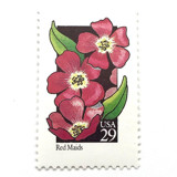 Red Maids Postage Stamps | American Wildflower Series | Pink Red Flower | Botanical | Vintage Unused USPS Postage 29c | Pack of 10 Postage Stamps