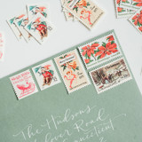 A Nostalgic Christmas Postage Stamp Set // Set of 5 Postage Stamps