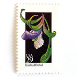 Rosebud Orchid Postage Stamps | American Wildflower Series | Purple Flower | Botanical | Vintage Unused USPS Postage 29c | Pack of 10 Postage Stamps