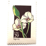 Sego Lily Postage Stamps | American Wildflower Series | White Flower | Botanical | Wedding Stamps | Vintage Unused USPS Postage 29c | Pack of 10 Postage Stamps