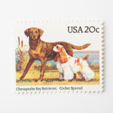 20 Cent Chesapeake Bay Retriever & Cocker Spaniel Postage Stamps // Set of 10 // UNUSED
