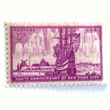 "300th Anniversary of New York City" Postage Stamps | Unused USPS Postage 3c | Pack of 20 Postage Stamps