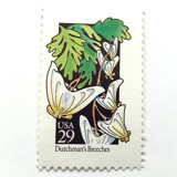 Dutchman's Breeches Postage Stamps | American Wildflower Series | White Flower | Botanical | Vintage Unused USPS Postage 29c | Pack of 10 Postage Stamps