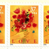 Love Bouquet Postage Stamps | Love Series | Spring Flowers | Wedding Stamps | Valentine | Vintage Unused USPS Postage 37c | Pack of 10 Postage Stamps