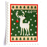 Winter Holidays “Reindeer” Postage Stamps | Contemporary Christmas Series | Vintage Unused USPS Postage 44c | Pack of 10