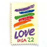 Love Crayon Postage Stamps | Love Series | Rainbow Brush Strokes | Wedding Stamps | Valentine | Vintage Unused USPS Postage 22c | Pack of 20 Postage Stamps
