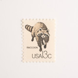 13 Cent Raccoon Stamps // Set of 10 // UNUSED Vintage Stamps Postage Stamps