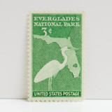 Vintage Unused Stamps - Everglades National Park,  3 cent - Set of 5 Postage Stamps