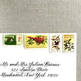 Gold Botanical Holiday Vintage Postage, 10 Sets Postage Stamps