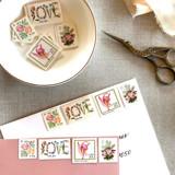 Pink Floral Love Postage Set | Wedding Stamps | Each Set Will Mail a 1 oz Letter | 10 Sets (40 Stamps Total) Postage Stamps