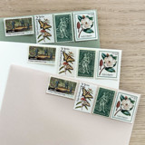 77 cents . Floral vintage postage stamps . Set of 5 Postage Stamps