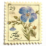 Flax Flower Postage Stamps | Herbs Series | Botanical | Wedding Stamps | Vintage Unused USPS Postage 29c | Pack of 10 Postage Stamps