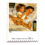 Mary Cassatt's "Breakfast in Bed" Postage Stamps | Four Centuries of American Art Series | Vintage Unused USPS Postage 32c | Pack of 10 Postage Stamps