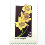 Marsh Marigold Postage Stamp | American Wildflower Series | Yellow Flower | Botanical | Vintage Unused USPS Postage 29c | Pack of 10 Postage Stamps