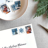 Christmas Blue Santa Vintage Postage, 10 Sets Postage Stamps