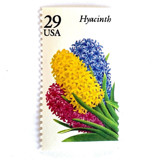 Hyacinth Postage Stamps | Spring Garden Flowers Series | Botanical | Wedding Stamps | Vintage Unused USPS Postage 29c | Pack of 10 Postage Stamps