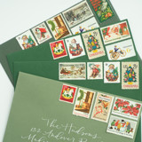 Classic Holiday Postage Set // Grab Bag Style // $.82 per envelope // Set of 5 Postage Stamps