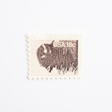 18 Cent Bison Postage Stamps // Set of 10 // UNUSED Vintage Stamps Postage Stamps
