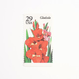 29 Cent Gladiola Postage Stamps // Set of 10 // UNUSED Postage Stamps
