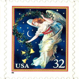 "Midnight Angel" Postage Stamps | Christmas Issue | Unused USPS Postage 32c | Pack of 20