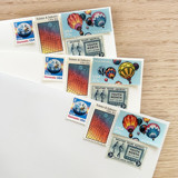 68 cents . Balloon vintage postage stamps . Set of 5 Postage Stamps
