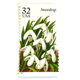 Snowdrop Postage Stamps | Winter Garden Flowers Series | Botanical | Wedding Stamps | Vintage Unused USPS Postage 32c | Pack of 10 Postage Stamps