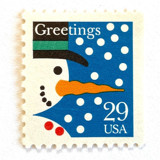 "Snowman" Postage Stamps | Contemporary Christmas Series | Unused USPS Postage 29c | Pack of 10 Postage Stamps