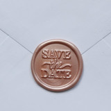 Customizable Color Save the Date Self-adhesive Wax Seals in Print, Set of 5 Wax Seals