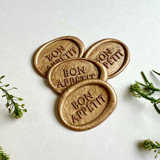 Bon Appétit Menu Wax Seal Sticker_Antique Gold, Pack of 10 Wax Seals
