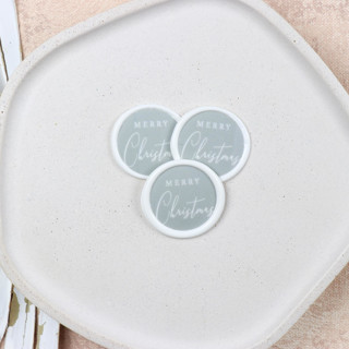 Dusty Blue Merry Christmas Wax Seals | Set of 25 Wax Seals