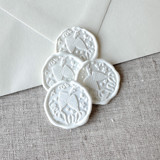 White celebration wax seal sticker - Champagne toast | Set of 10 Wax Seals