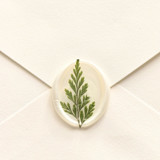 Natural Fern- Customizable Color- Set of 25 Hand-crafted Wax Seals with Dried and Pressed Leaves Wax Seals