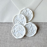 White floral pattern 3D wax seal stickers | Set of 10 Wax Seals