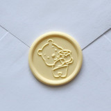 Customizable Color Baby Honey Bear Self-adhesive Wax Seals, Set of 5 Wax Seals