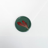 Red Anemone Leaves Wax Seal in Green | Pack of 10 Wax Seals