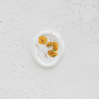 Oval Yellow and Gold Baby's Breath Wax Seals | Set of 25 Wax Seals