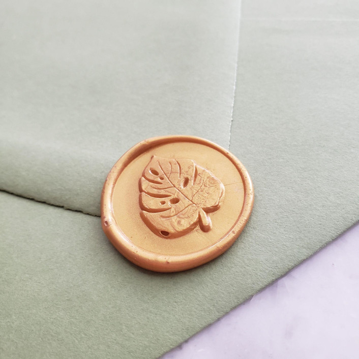 Gold Tropical Leaf Wax Seal (pack of 10) Wax Seals by Karen Martinez